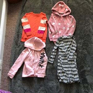 Girls long sleeve shirt and sweatshirt bundle